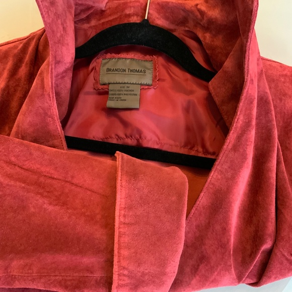 VINTAGE! Red Leather Wrap Top Size Medium - Picture 10 of 13